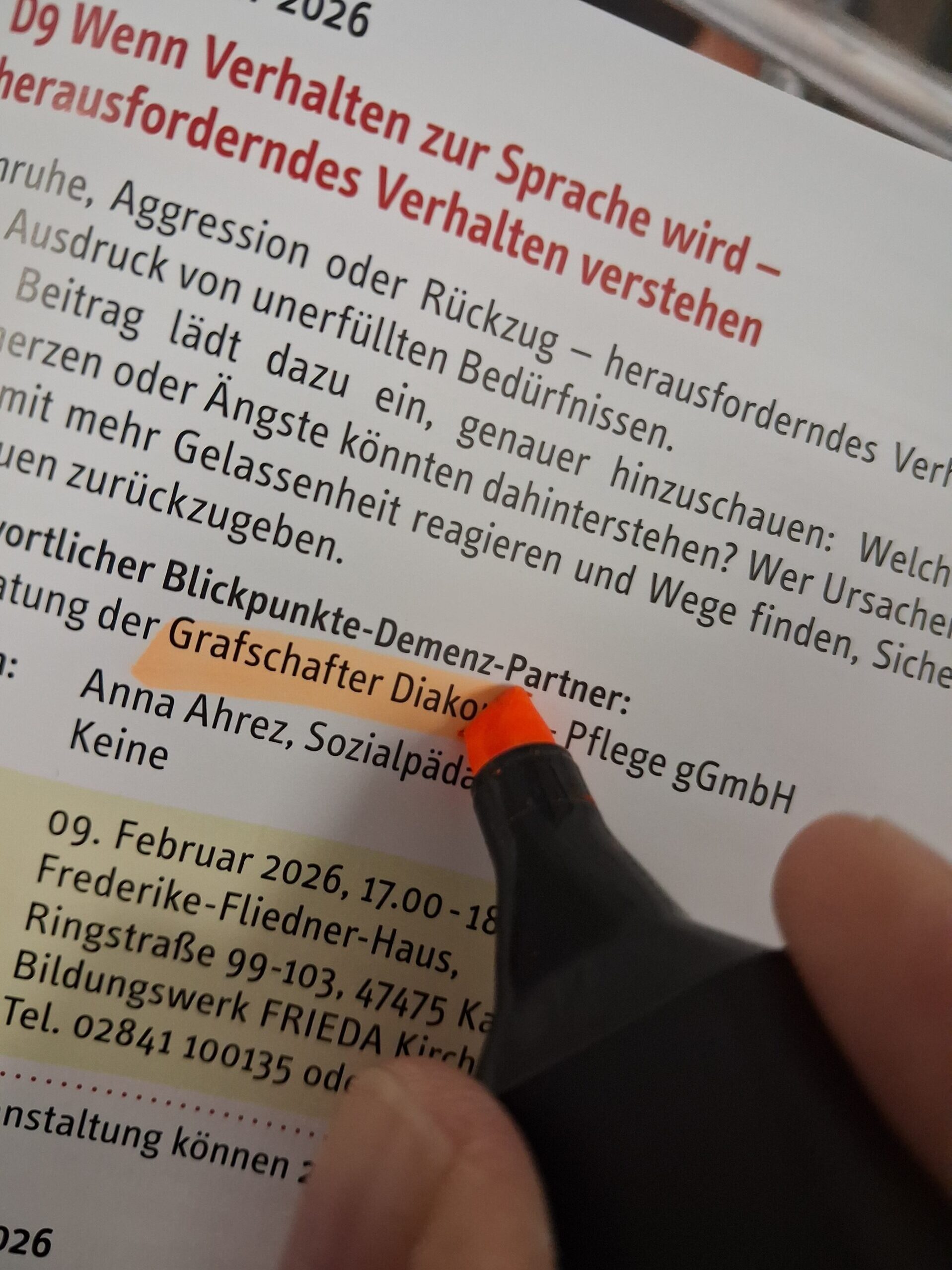 Fachberatung Demenz Vortrag Verhalten