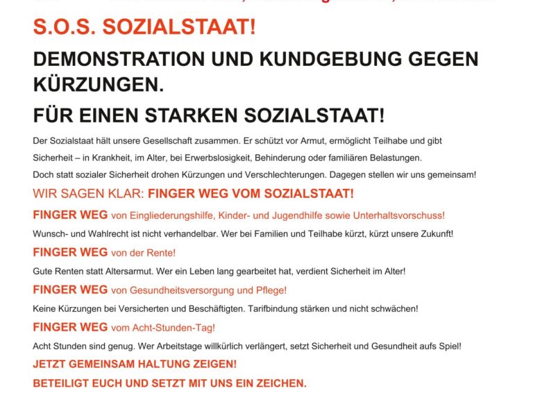 Demoaufruf Sozialabbau