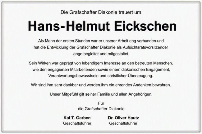 traueranzeige Eickschen