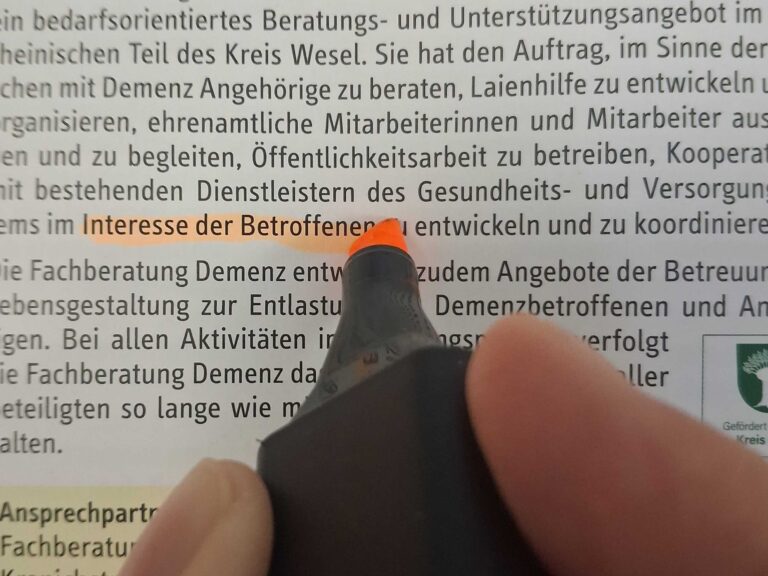 Gesprächskreis Angehörige Demenz
